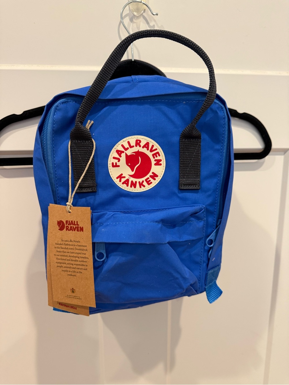 Fjallraven Kånken Mini Backpack in Bright Blue with Black Handles